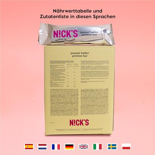 Nicks proteinstangblanding, keto proteinbarer lavkarbo snacks uten tilsatt sukker, glutenfri | 15g protein med kollagen (9 proteinstenger x 50g)