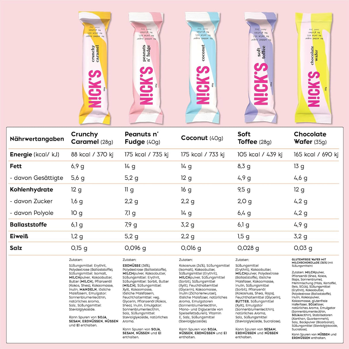 Nicks choklad keto bar favoriter blandas med chokladkakor utan tillsatt socker, glutenfri, lågkolhydrat godis (12 snacks barer)