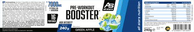 Alle stjerner pre-workout booster Extreme Grøn Æble 240G