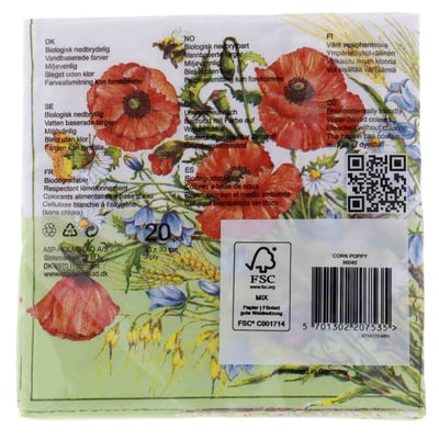 20stk Servietter  3-lag Blomster