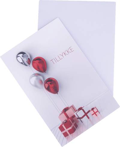 Kort M Kuvert Balloner + ga Blå