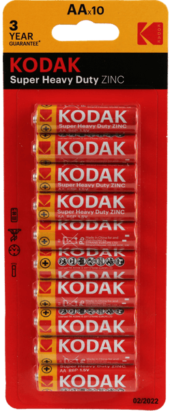 Kodak Zinc Extra Duty AA Batteri - 10 pk
