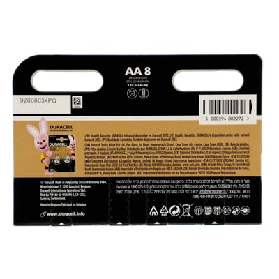 Duracell rett og slett aa 8 stk