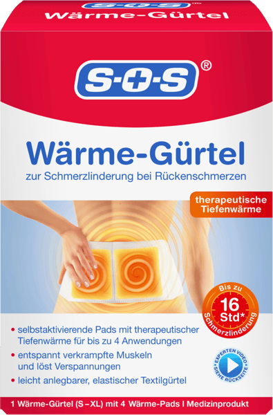Varmebælte SOS m 4 Varme Pads