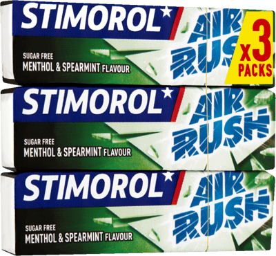 Stimorol Air Rush Mentolo Spear menta 3-pak 42 g