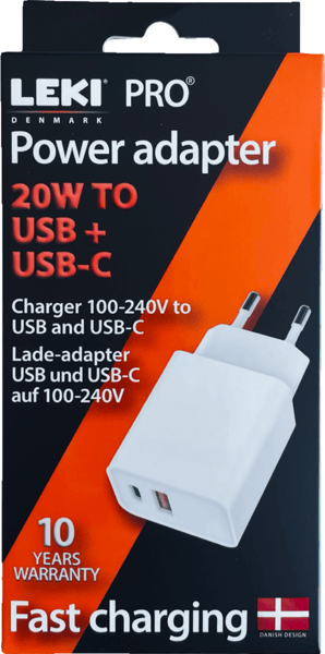 Leki Power Adapter Pro USB & USB-C 20W