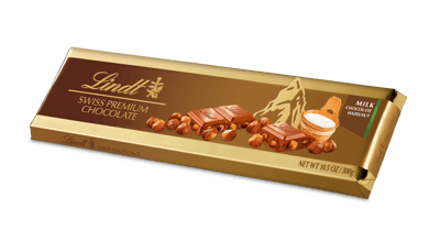 Lindt Gold Bar Milk Hazelnut 300g