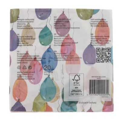 20stk Servietter 33cm Balloner