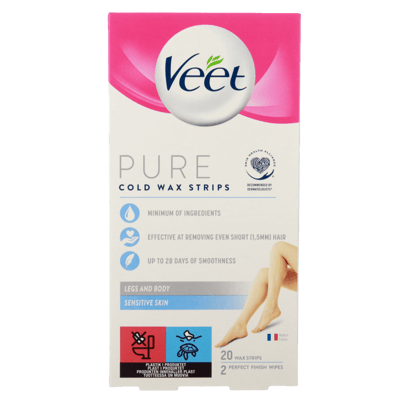 Veet pura cera fredda strisce sensibili ben e krop 22 stk