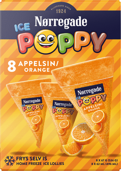 Appelsin Ice Poppy 8 stk
