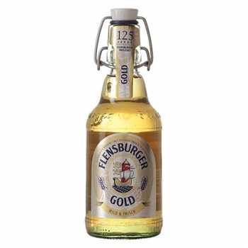 Flensburger Gold 4,8% 0,33 l. + pantalon