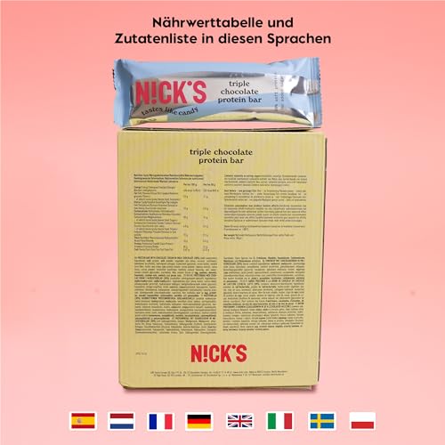 NICKS Protein Bar Mix, Keto Protein Bars Low carb snacks without added sugar, Gluten free | 15g protein with collagen (9 protein bars x 50g)