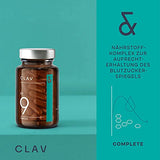 CLAV® N°9 SUGAR FIX - Cinnamon capsules with 400mg cinnamon extract, 40μg chromium & 10mg zinc per daily dose plus beta glucan, jambul tree and bitter melon - blood sugar balance - 60 capsules - vegan