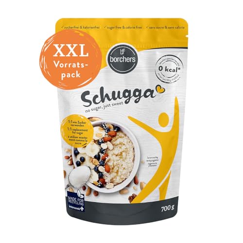 borchers Schugga 700 g | Niente zucchero, solo dolce | Borsa XXL | Eritritolo con dolcificante cristallino sucralosio | Alternativa allo zucchero | Dolcificante | Senza calorie | 0,7 kg