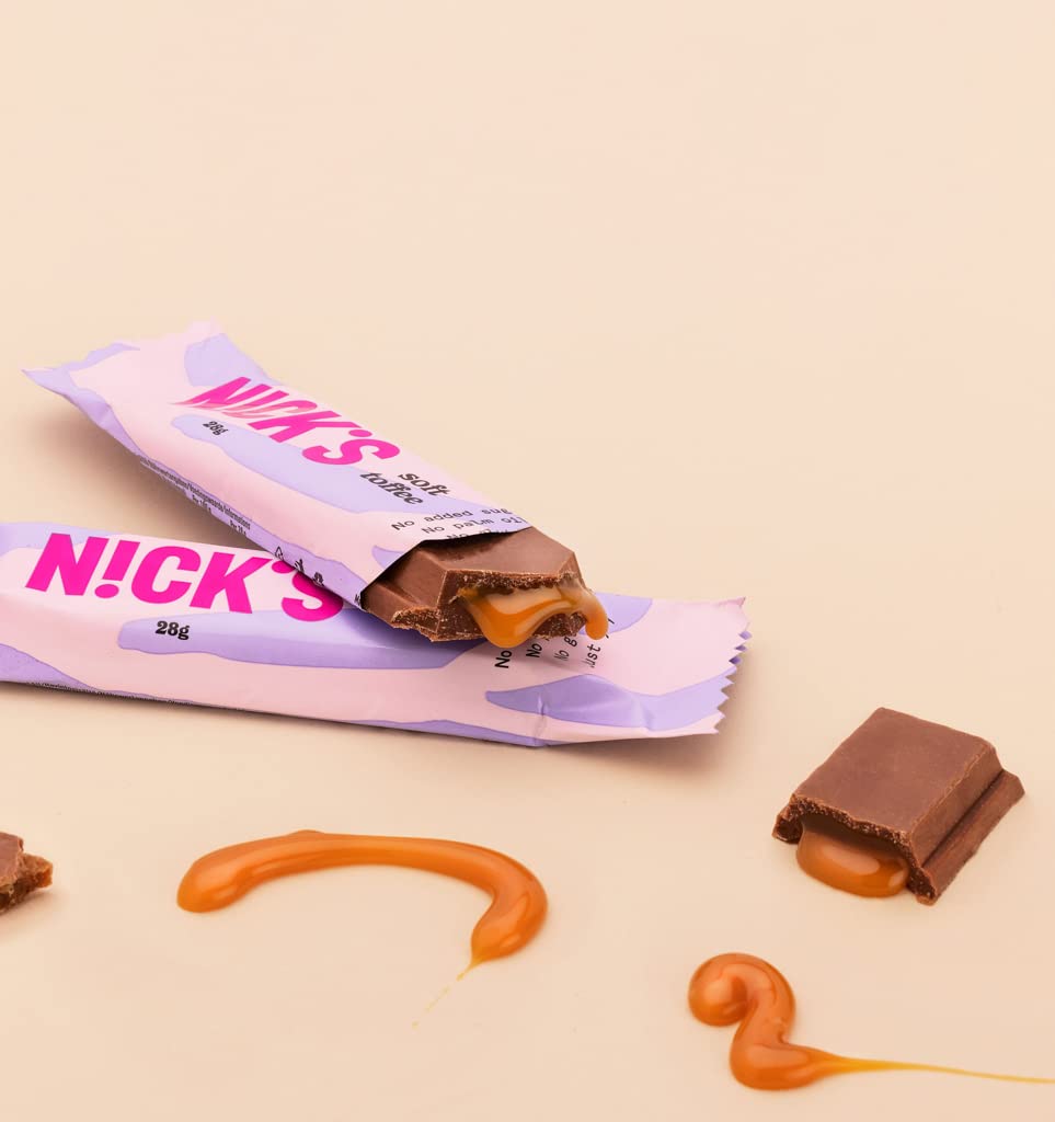 Nicks Chocolate Keto Bar Favoriti Mescola con barrette di cioccolato senza zucchero aggiunto, senza glutine, dolci a basso contenuto di carboidrati (12 snack bar)