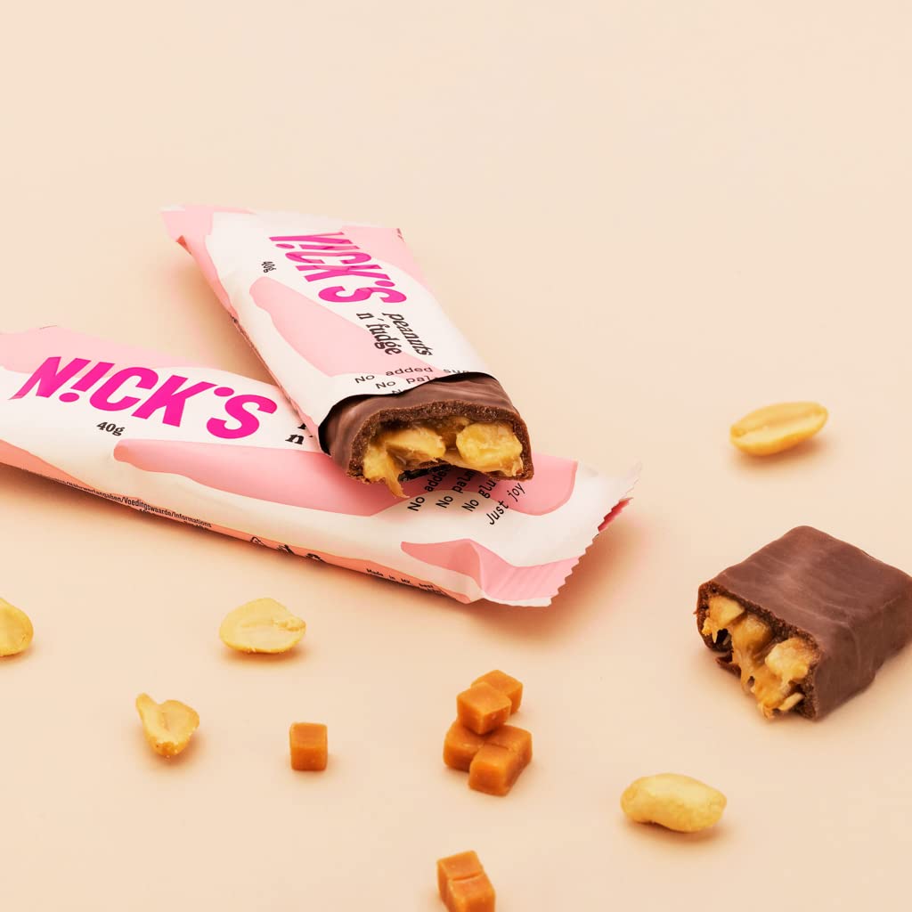 Nicks choklad keto bar favoriter blandas med chokladkakor utan tillsatt socker, glutenfri, lågkolhydrat godis (12 snacks barer)