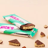 NICKS Keto Bars Peanuts n fudge, chocolate peanuts caramel snacks, 175 calories, 3.9 net carbs, no added sugar, gluten free, low carb sweets (15x40g)