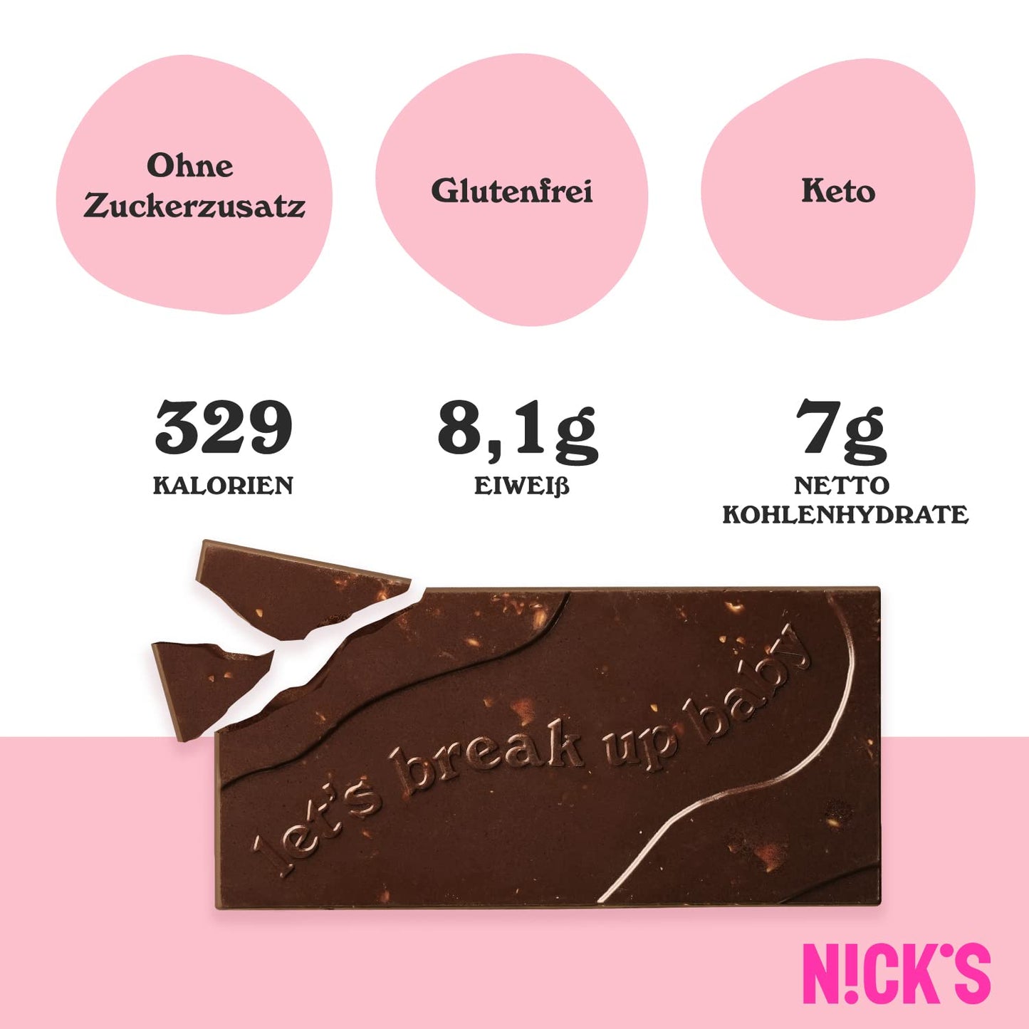 Nicks chokladkakor blandas utan tillsatt socker, glutenfri, låg kolhydrat, ingen palmolja, keto choklad (3x75g)