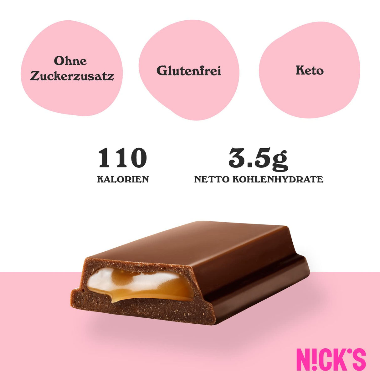 NICKS Keto Bars Peanuts n fudge, chocolate peanuts caramel snacks, 175 calories, 3.9 net carbs, no added sugar, gluten free, low carb sweets (15x40g)