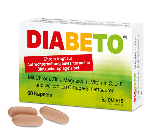 Diabeto, 60 de capsule, cu crom pentru a menține nivelul normal de zahăr din sânge