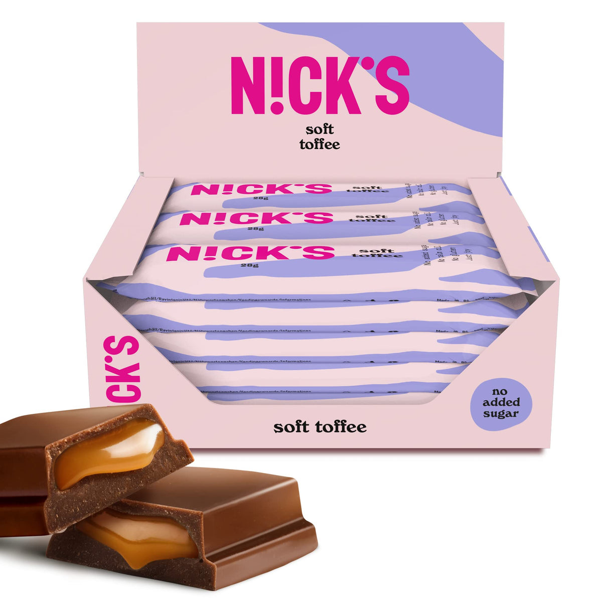 NICKS Keto Bars Peanuts n fudge, chocolate peanuts caramel snacks, 175 calories, 3.9 net carbs, no added sugar, gluten free, low carb sweets (15x40g)