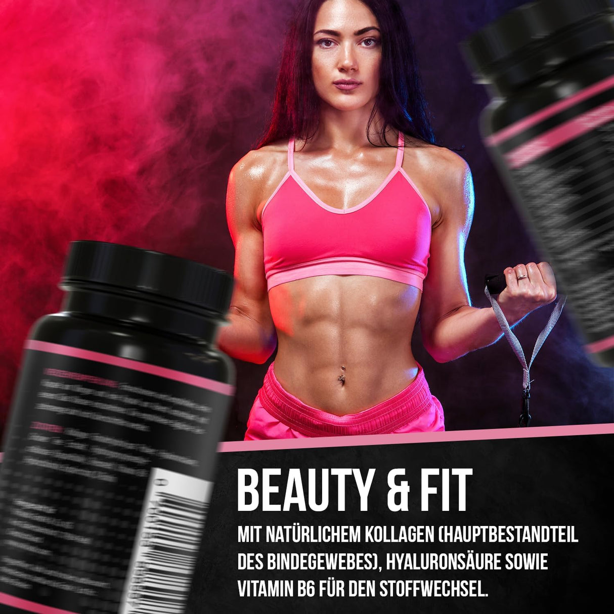 BRNR LADY BRNR – BeautyFit Stoffwechselformel mit Vitamin B6, Bindegewebe mit Kupfer, Kollagen, hochdosierte Hyaluronsäure, Biotin, 120 Kapseln