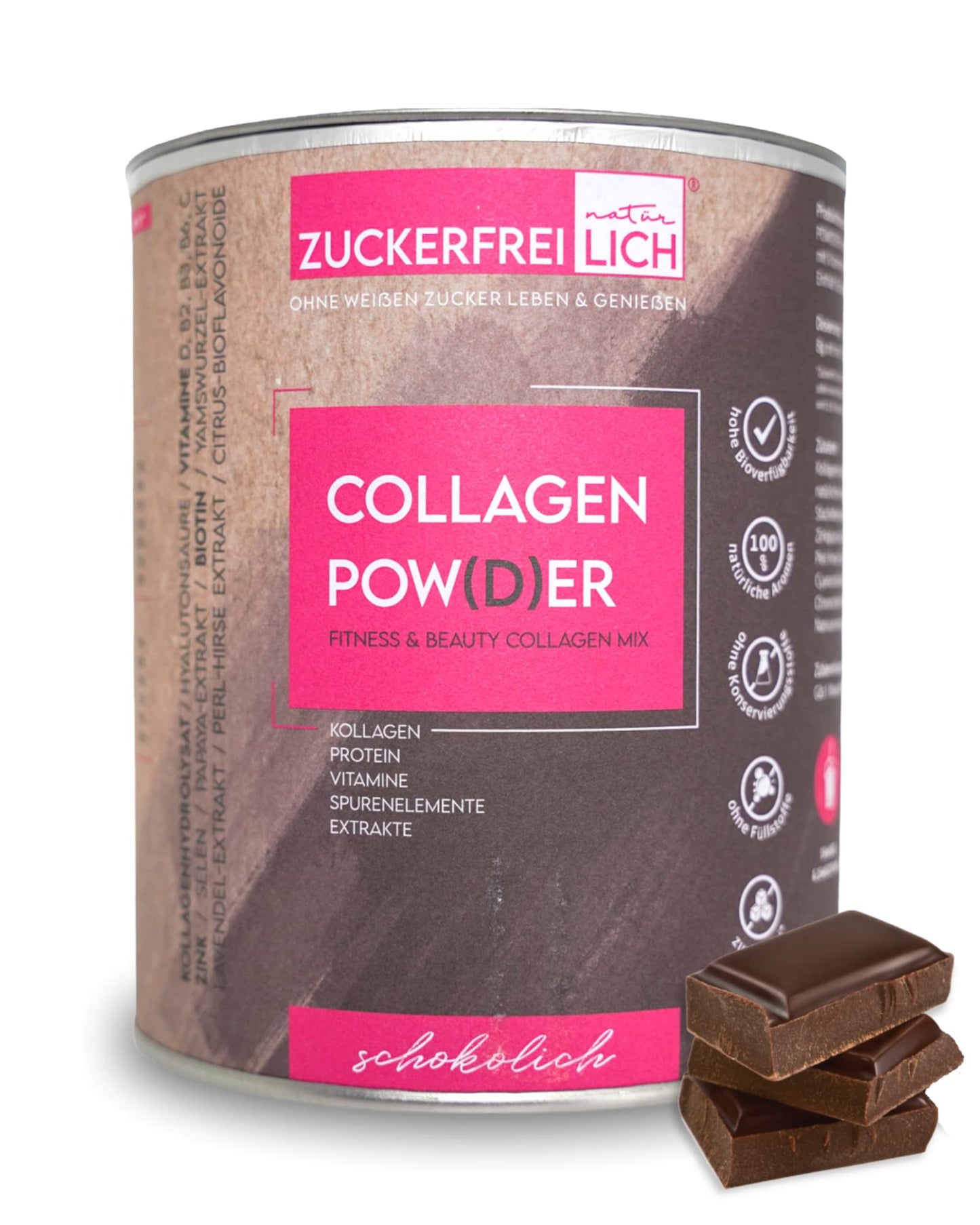 Zuckerfreilich Collagen Pulver Kokos 240g Ohn Zucker, Kollagen MIT Vitaminen, Zuckerfraies Protein und Spurenelement, Hochdosiert MIT 7000 mg Kollagenhydrolysat Pro Portion