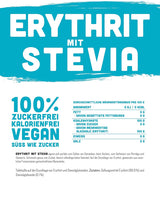 Erythritol + Stevia natural sugar substitute without calories 1:1 sweetness compared to sugar, no taste of its own, healthy alternative for cooking, baking, sweetening (1 kg Doypack)