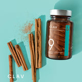 CLAV® N°9 SUGAR FIX - Capsule de scorțișoară cu 400 mg extract de scorțișoară, 40 μg crom și 10 mg zinc pe doză zilnică plus beta glucan, arbore de jambul și pepene amar - echilibru zahăr din sânge - 60 capsule - vegan