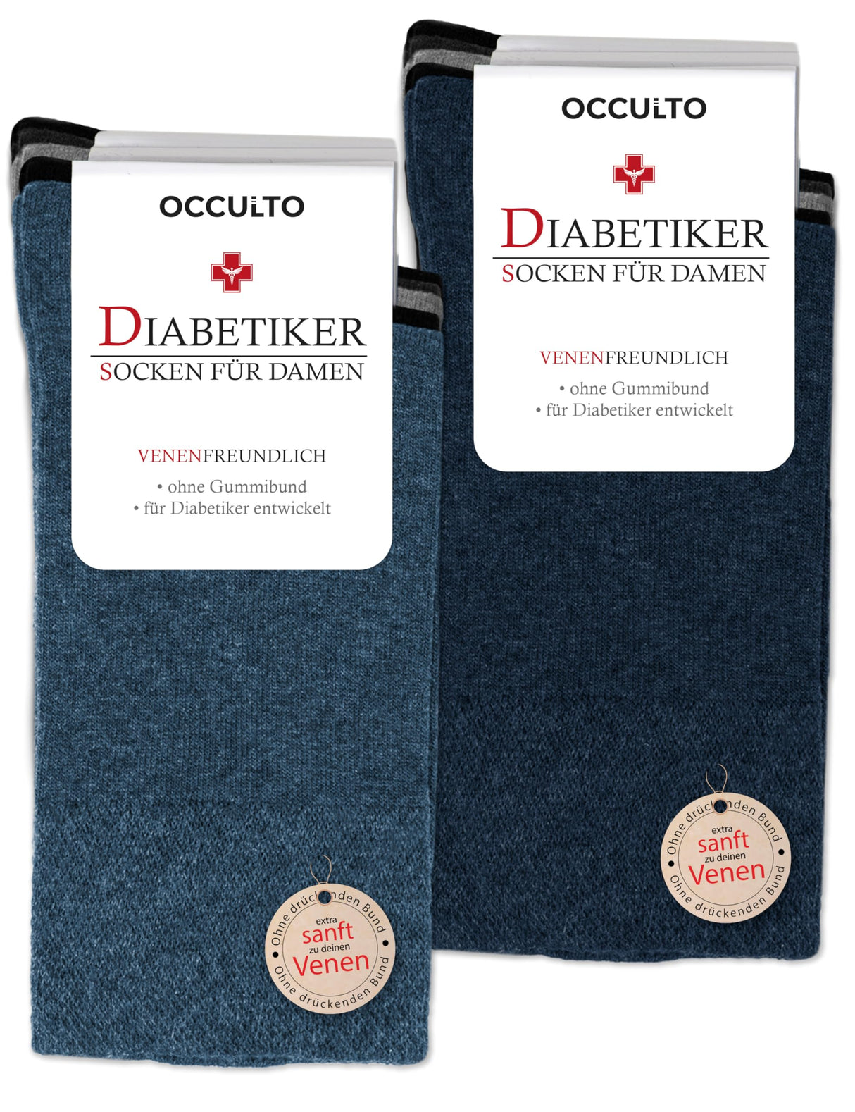 Pacchetto di calzini diabetici di Occulto Women di 10 (Modello: Julia)