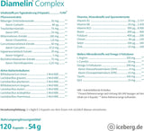 Complesso di diamelina - Supplemento dietetico per un normale livello di zucchero nel sangue con cromo adatto anche per diabetici - 26 vitamine e micronutrienti come OPC, cannella, zenzero, batteri intestinali importanti