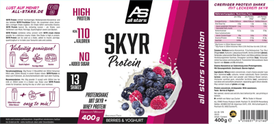 Alla stjärnor Skyr Protein Bær & Yoghurt 400g