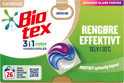Biotex Vaskekapsler 3-I-1 farge 26x19 ml