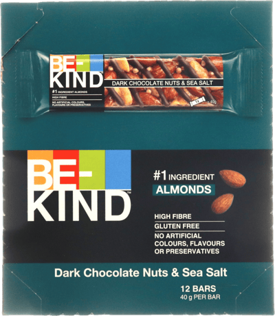 BE-Kind ™ Noci al cioccolato fondente e sale marino 40g