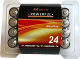 Batterier AA Alkaline 24-PK