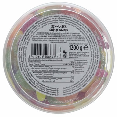 Rött band säkert vingummisutter 1200 g