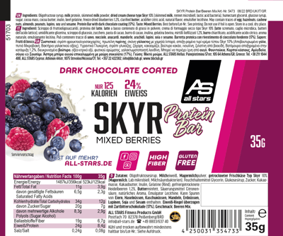 Alle stjerner Skyr Protein Bar Mixed Bær 35G