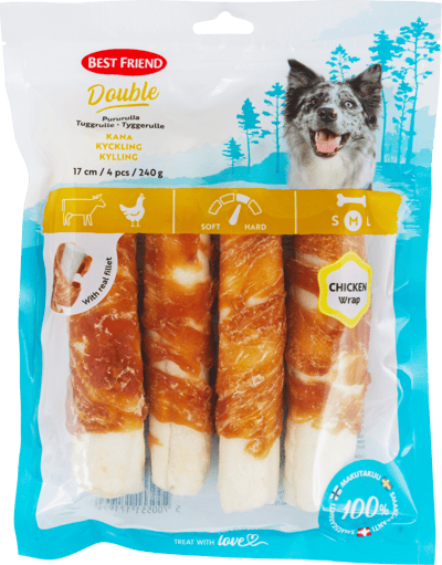 Best Friend Double Rulle Kylling 17 cm 4stk 240g
