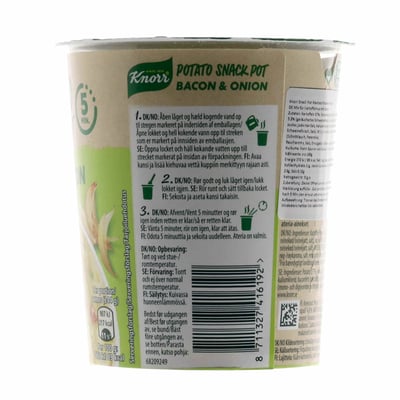 Knorr snacks potten potatismos m bacon 51 g