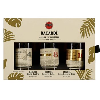 Bacardi Premium Discovery Pack 40% 3 x 0.1 L.