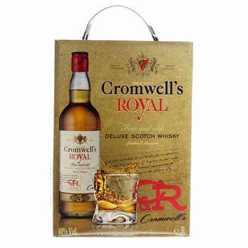 Geanta de whisky Scotch de la Cromwell în cutie 40% 3,0 l.