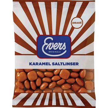 Evers karamell saltet linser 190 g.