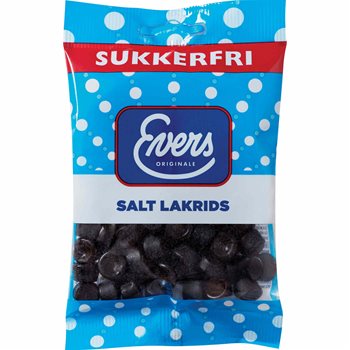 Evers sukkerfri salt lakrids 70 g.