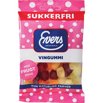 Evers sukkerfri vingummi 70 g.