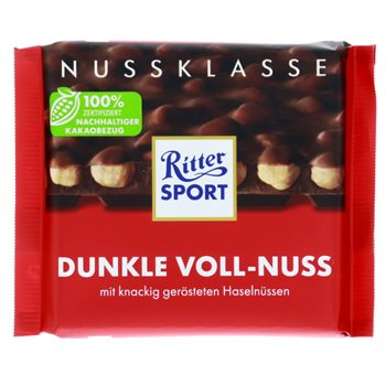 Rittersport mörk med hela nötter 100 g