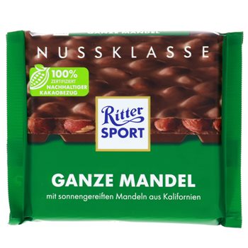 Ritter sportsmælk med hele mandler 100 g