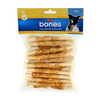 Los mejores huesos de amigos con palitos de masticación de pollo 260 g.